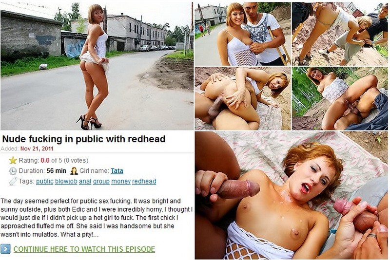 Nude Fucking in Public with Redhead